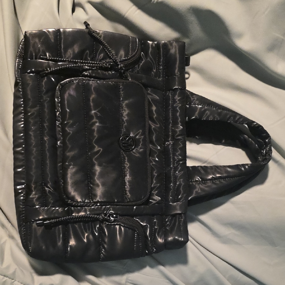 Steve Madden Shiny Black Tote Bag